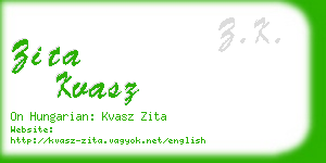 zita kvasz business card